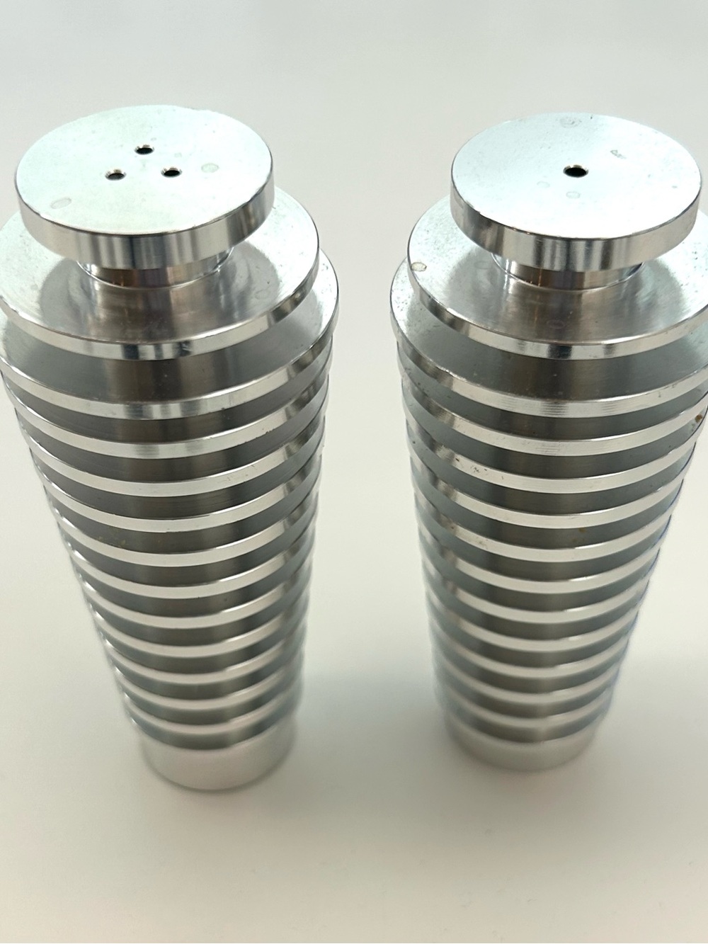 Avedis Baghsarian Satelite Aluminum Ribbed Salt and Pepper Shaker Set